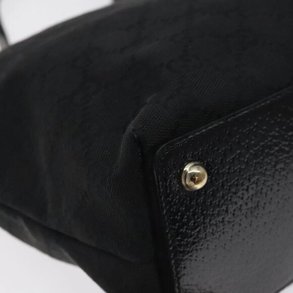 GUCCI GG Canvas Tote Bag Black Gold - Picture 12 of 15